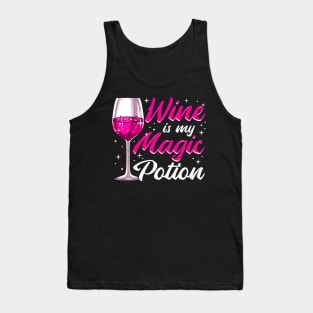 Funny Wine Is My Magic Potion Halloween Wino Pun Tank Top